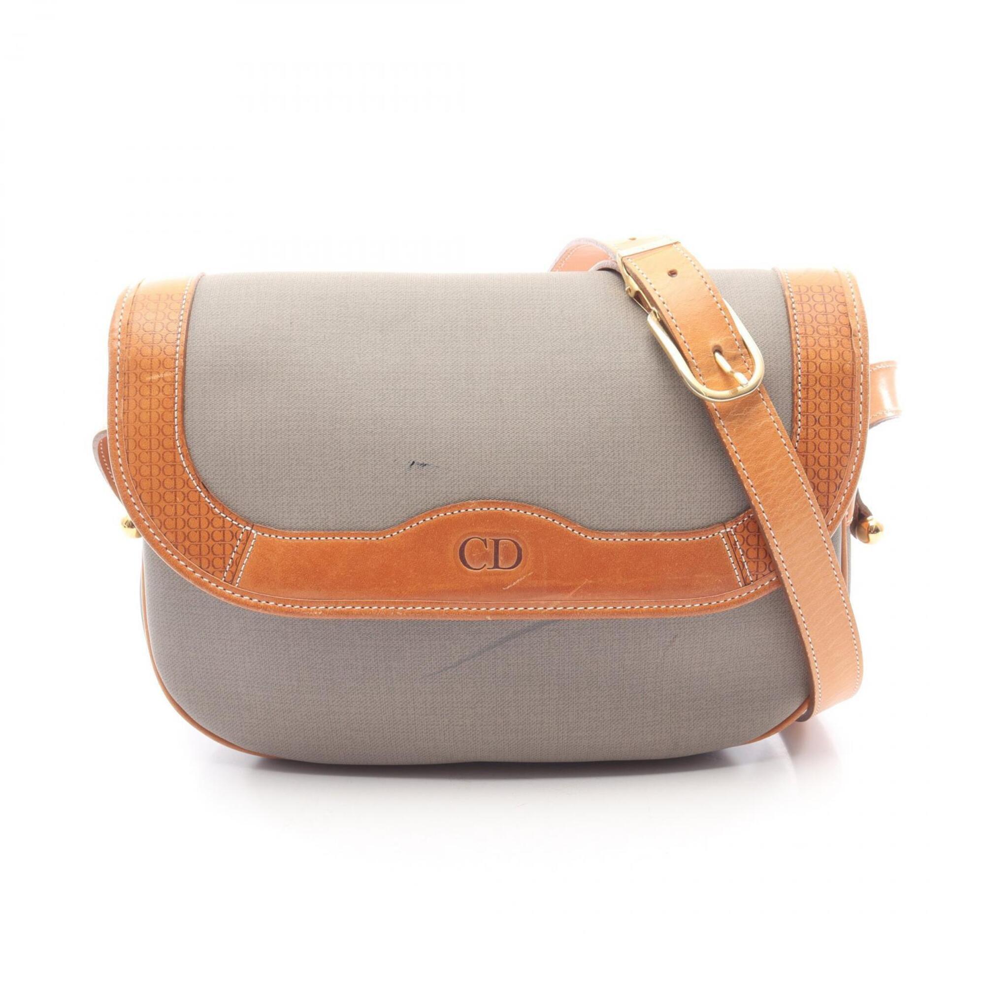 Christian Dior Cd Logo Shoulder Bag/Handbag, Coated Canvas And Leather, Women...